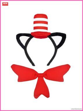 Cat Ears Headband Bow Tie Set Costume Accessories